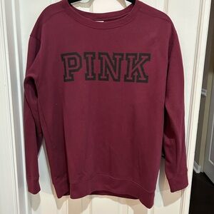 PINK Victoria's Secret Maroon Women's Sweatshirt Crewneck M